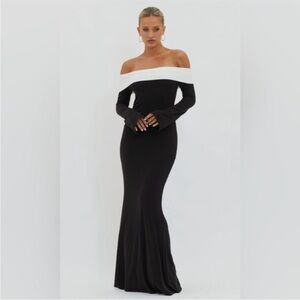 12th Tribe maxi knit off the shoulder dress